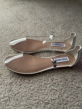 Steve Madden Clear and Nude Mary Jane Ballet Flats